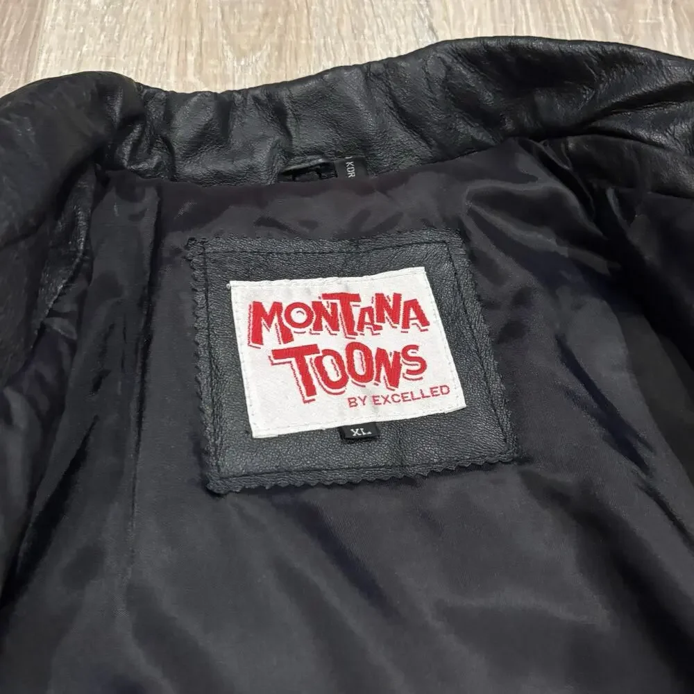 Vintage Washington Redskins The Flintstones Leather Jacket XL 90s Montana Toons